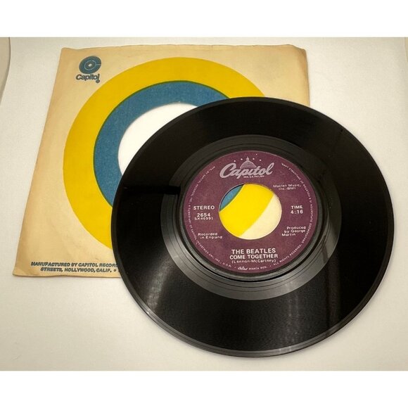 The Beatles Come Together / Something 45 Rock Purple Label Capitol 2654 - Picture 3 of 6